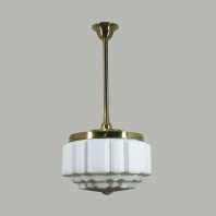 Lighting Inspiration-ST KILDA 14” Opal Matt Rod Pendant 3/4" - Polish Brass